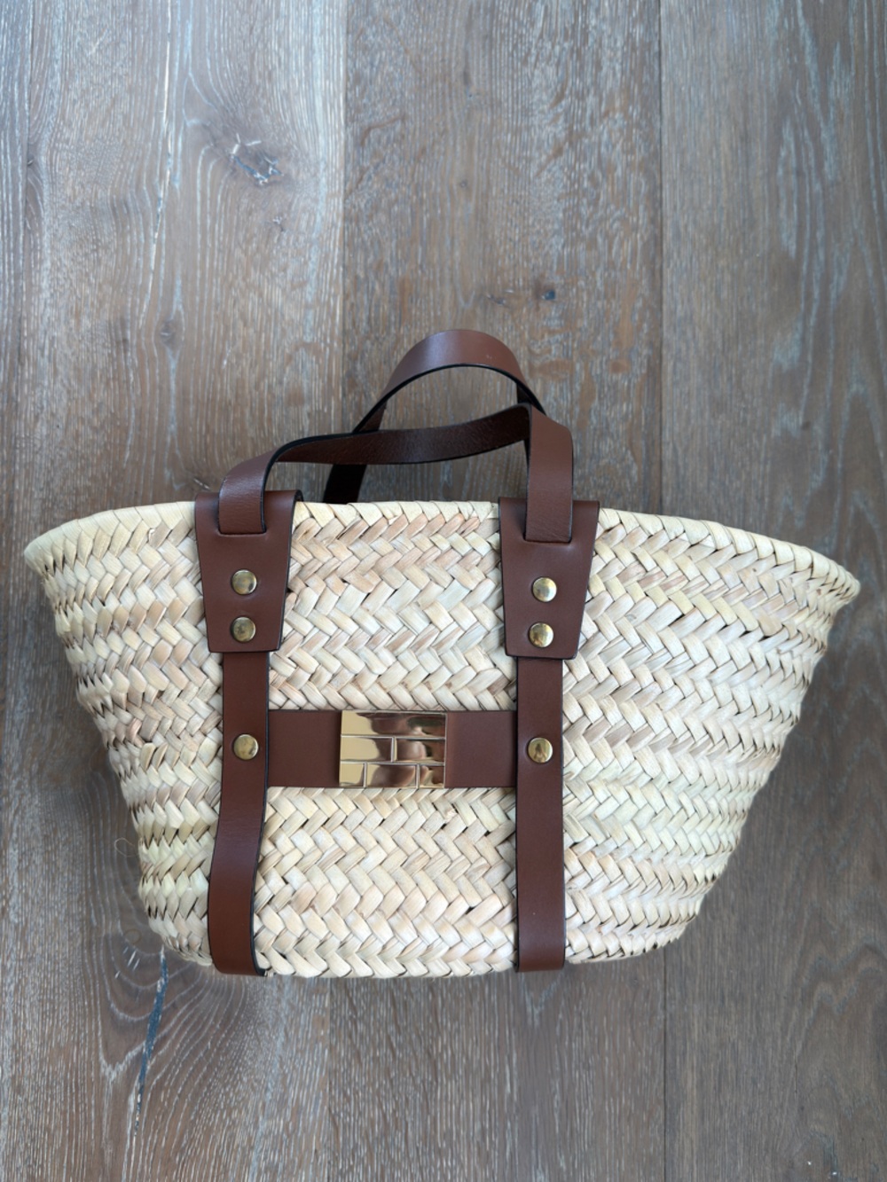 FRAME DENIM ‘Mini Straw Tote' Beach Bag - Picture 3 of 9